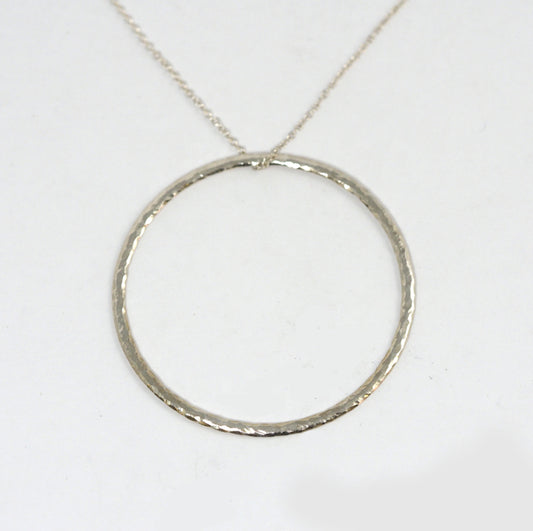 Tiffany & Co. Tiffany SV925 Silver Hammered Circle Necklace with Case