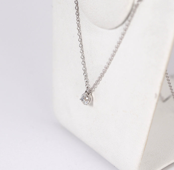 Ponte Vecchio ポンテヴェキオ K18ホワイトゴールド 1粒ダイヤ0.308ct ネックレス