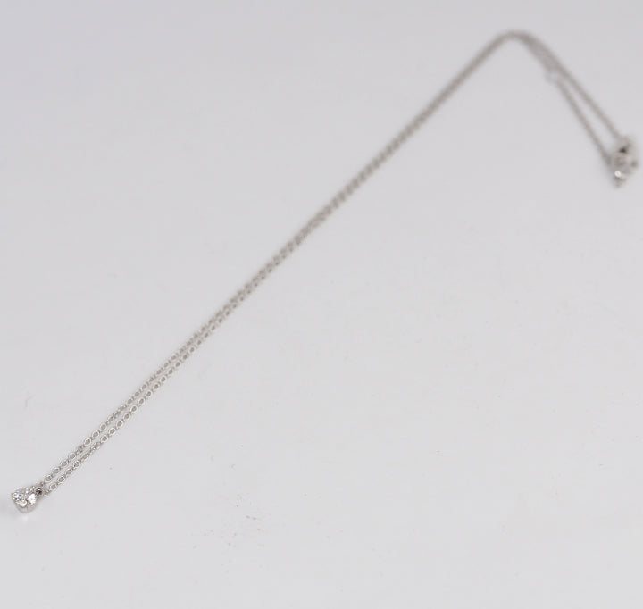 Ponte Vecchio ポンテヴェキオ K18ホワイトゴールド 1粒ダイヤ0.308ct ネックレス