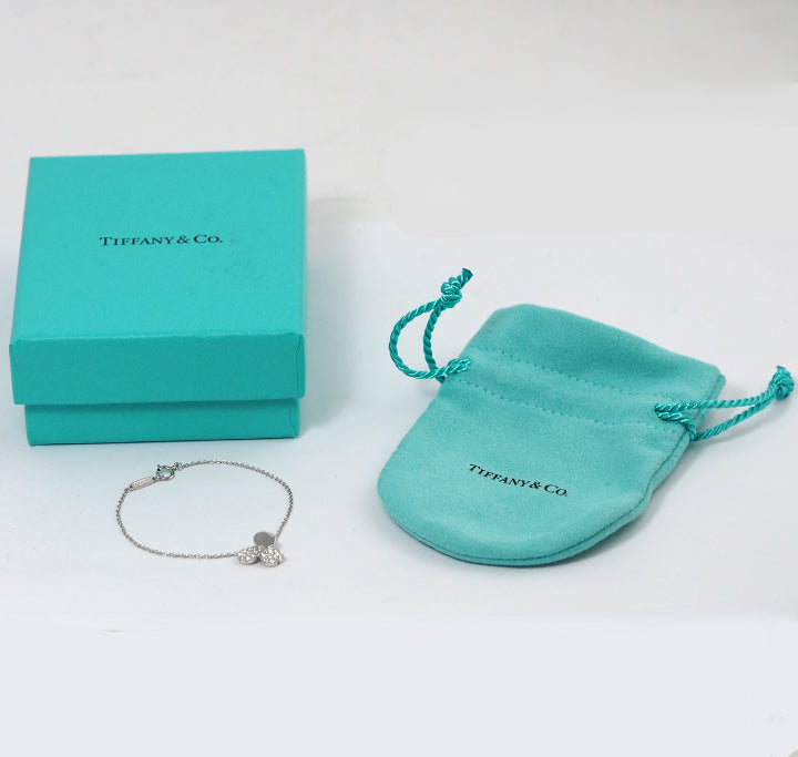 Tiffany & Co. Tiffany Pt950 Diamond Paper Flower Bracelet with Case