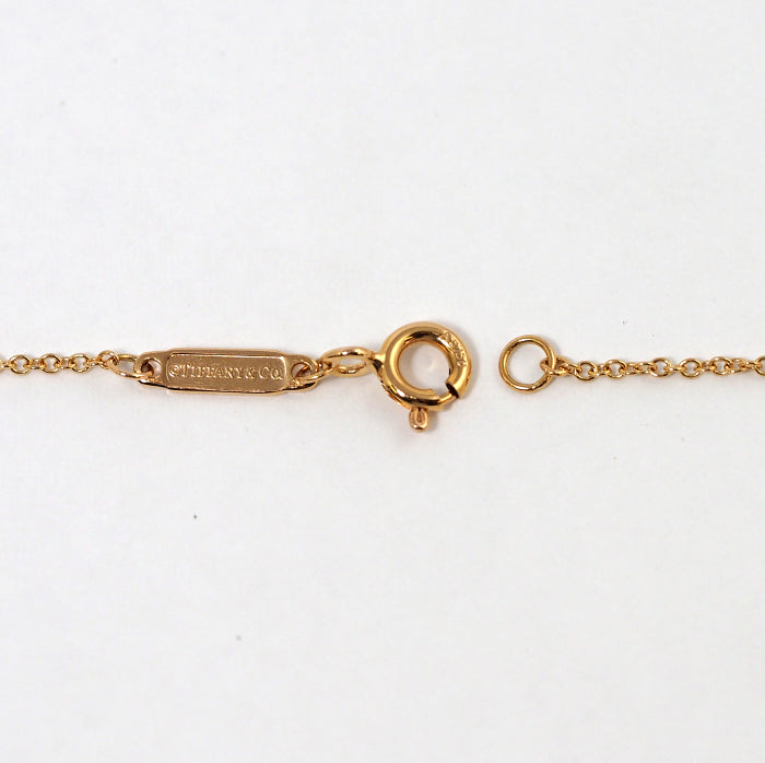Tiffany & Co. Tiffany 750 K18 pink gold 2P diamond plate necklace with case