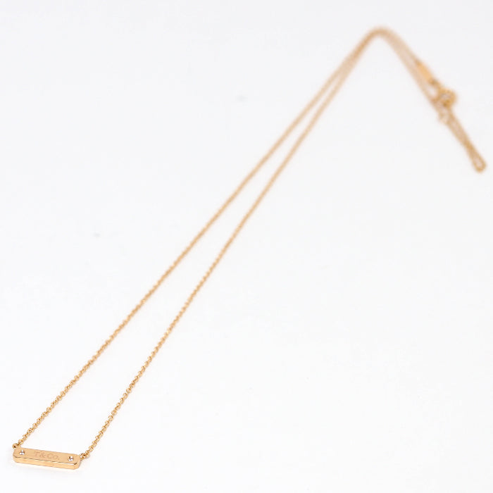 Tiffany & Co. Tiffany 750 K18 pink gold 2P diamond plate necklace with case