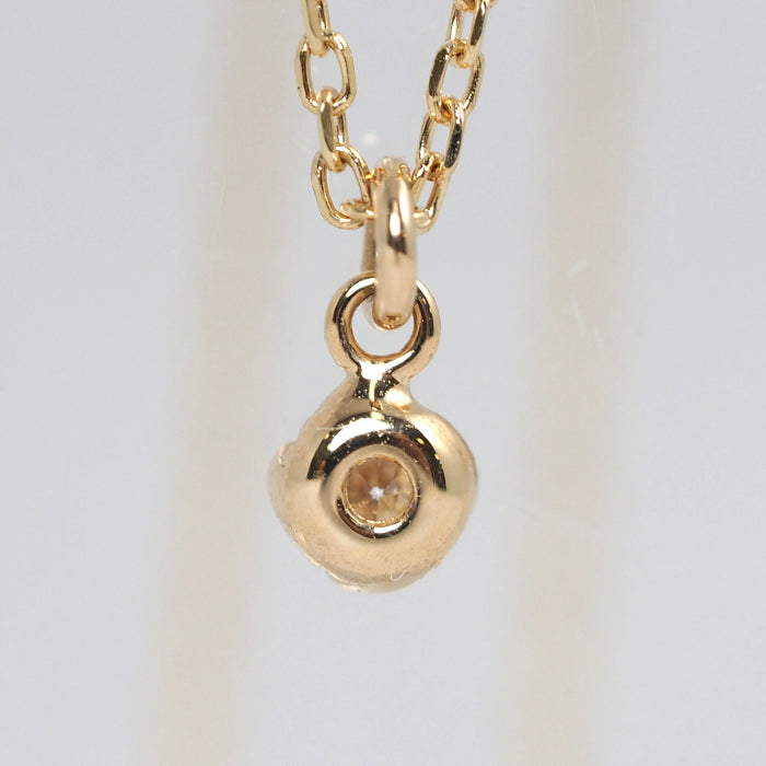 agete Agate K14 yellow gold 1 diamond 0.05ct necklace