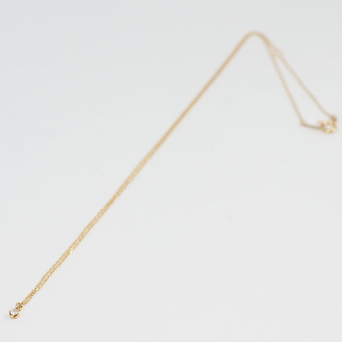 agete Agate K14 yellow gold 1 diamond 0.05ct necklace