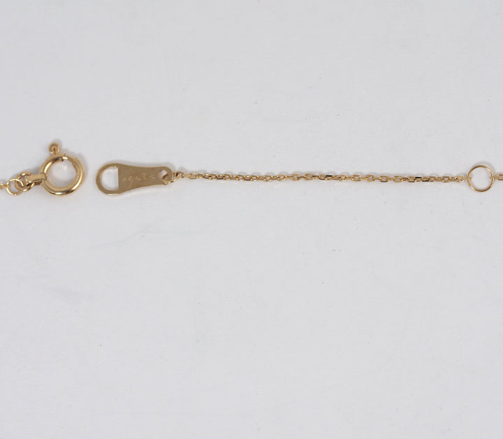 agete Agate K10 Yellow Gold Diamond Bucket Rose Cushion Diamond 0.15ct Necklace