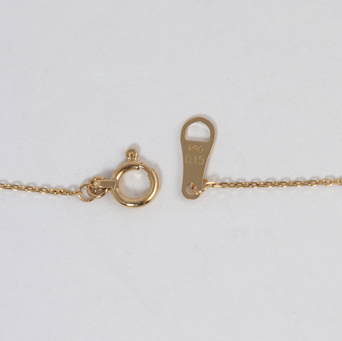 agete Agate K10 Yellow Gold Diamond Bucket Rose Cushion Diamond 0.15ct Necklace