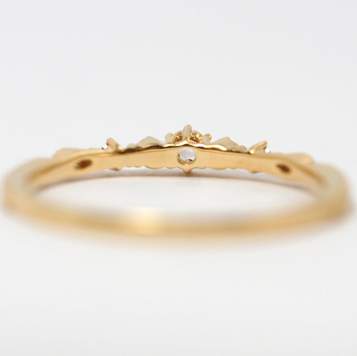 agete Agate K18 Yellow Gold Rose Cut Diamond 0.04ct Ring Size 9