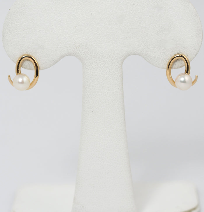 4℃ K18YG パール約5.5mm Noble of Water ピアス シリコンキャッチ社外品