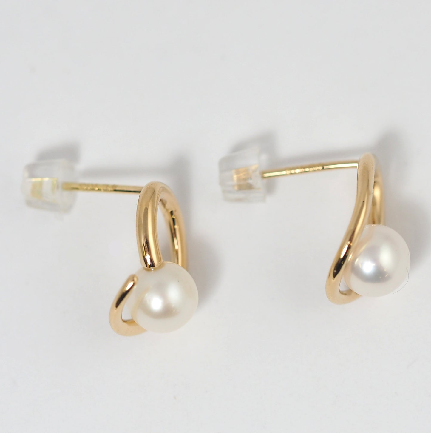 4℃ K18YG パール約5.5mm Noble of Water ピアス シリコンキャッチ社外品