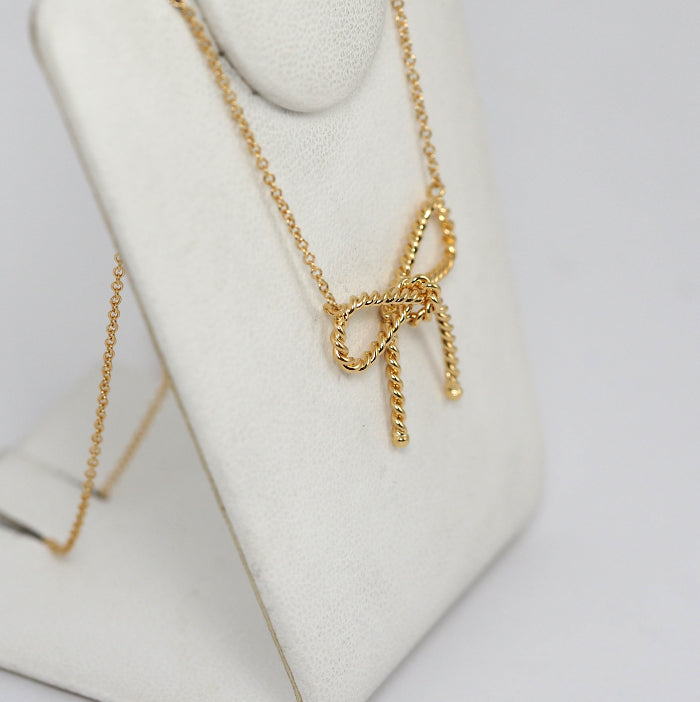 Tiffany & Co. Tiffany 750 K18 Yellow Gold Twisted Ribbon Necklace with Case