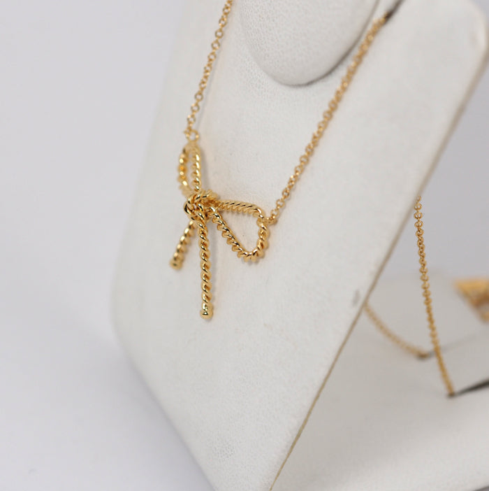 Tiffany & Co. Tiffany 750 K18 Yellow Gold Twisted Ribbon Necklace with Case