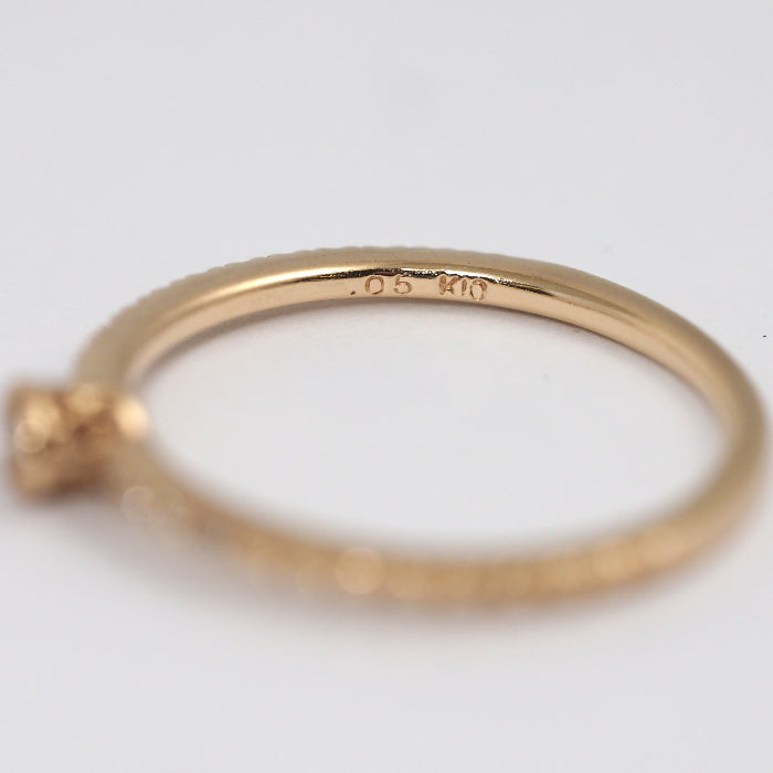 agete アガット K10イエローゴールド ダイヤ0.05ct リング 7号