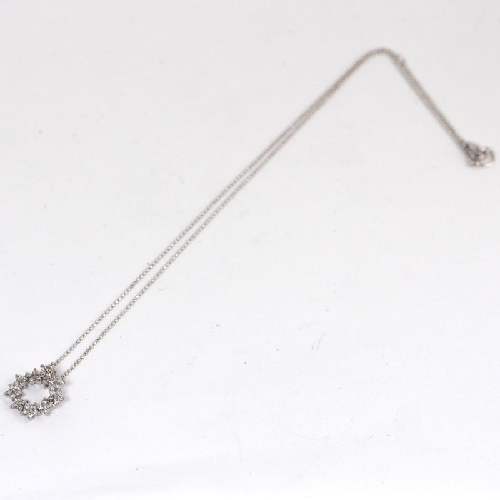 Ponte Vecchio ポンテヴェキオ K18ホワイトゴールド ダイヤ0.61ct フラワー サークル ネックレス