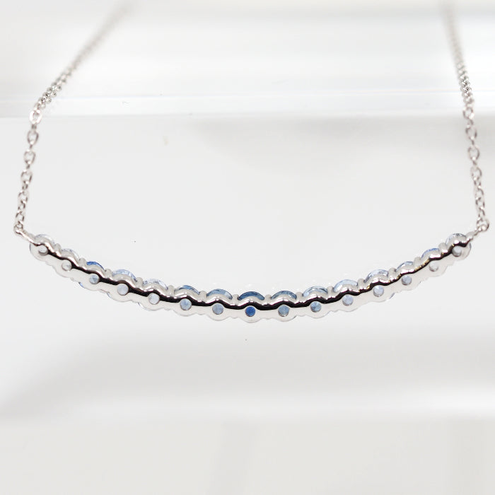 STAR JEWELRY スタージュエリー K18WG サファイア グラデーション ライン ネックレス ケース付