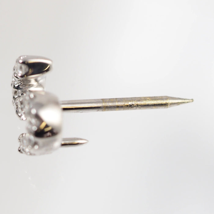 Ponte Vecchio 18K White Gold Diamond 0.07ct Initial S Brooch Tie Pin