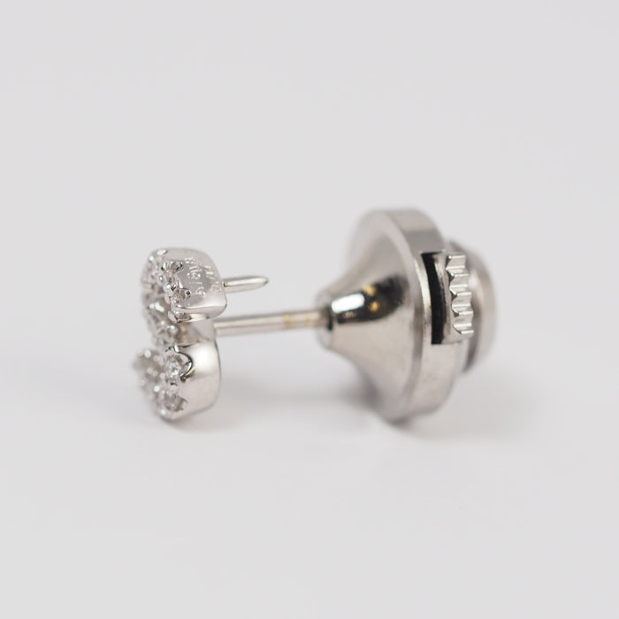 Ponte Vecchio 18K White Gold Diamond 0.07ct Initial S Brooch Tie Pin