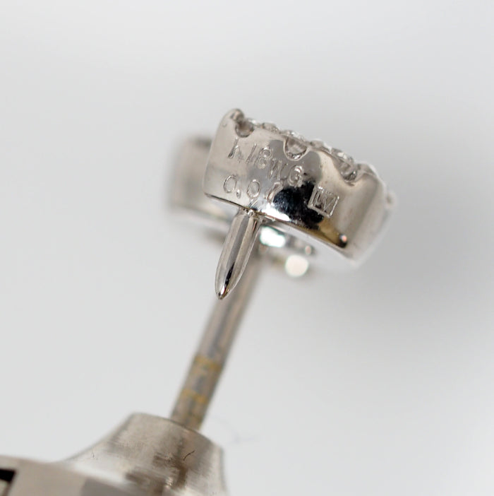 Ponte Vecchio 18K White Gold Diamond 0.07ct Initial S Brooch Tie Pin