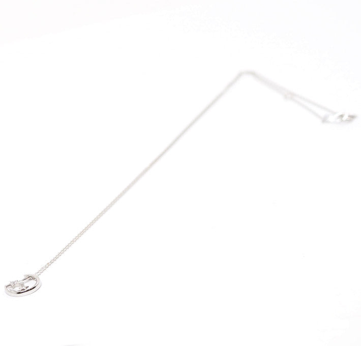 STAR JEWELRY スタージュエリー K18WG ダイヤ0.02ct MOON STAR 月 星 ダイヤ0.02ct ネックレス ケース付