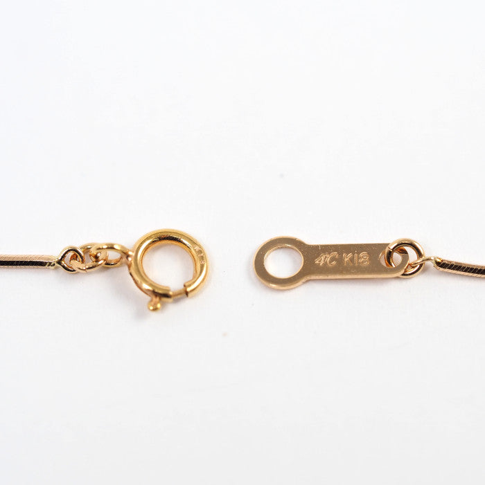 4℃ K10 Yellow Gold Single Pearl Snake Chain Necklace