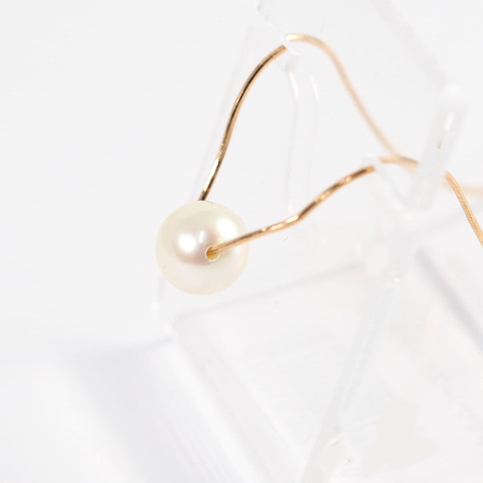 4℃ K10 Yellow Gold Single Pearl Snake Chain Necklace