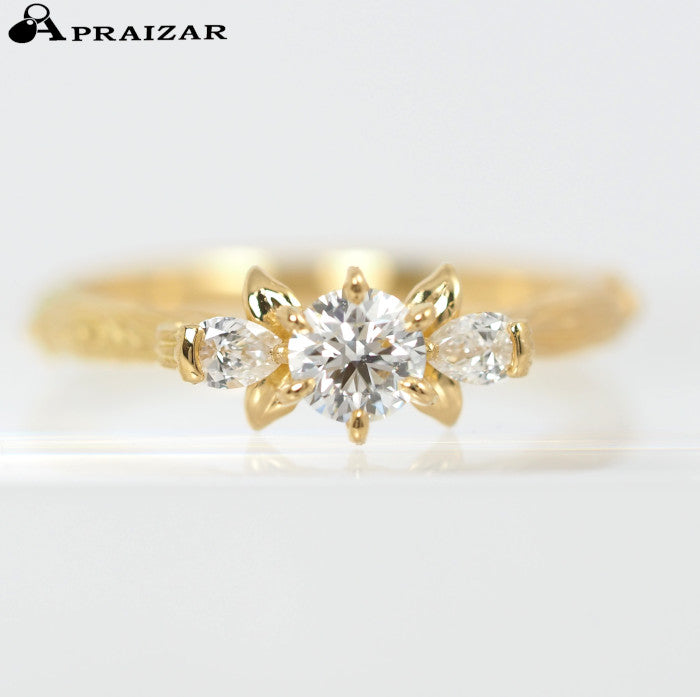 K.uno ケイウノ K18YG ダイヤ0.278ct G-VVS2-3EX /0.11ct ハートアロー