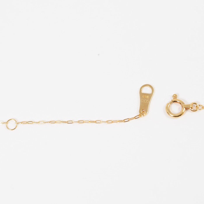 agete 18K Yellow Gold Diamond 0.05ct Cross Motif Necklace with Case
