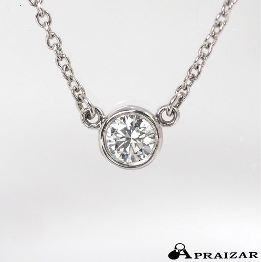 Tiffany & Co. Tiffany Pt950 By the Yard Diamond Necklace Pendant with Case