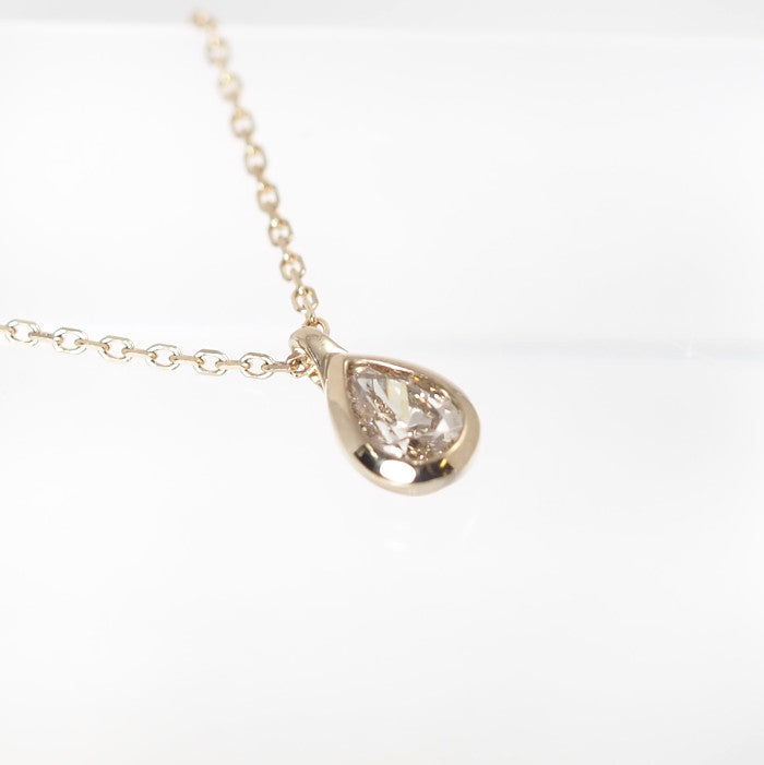 KASHIKEY カシケイ ペアシェイプ K18BG ブラウンダイヤ 0.18ct ネックレス