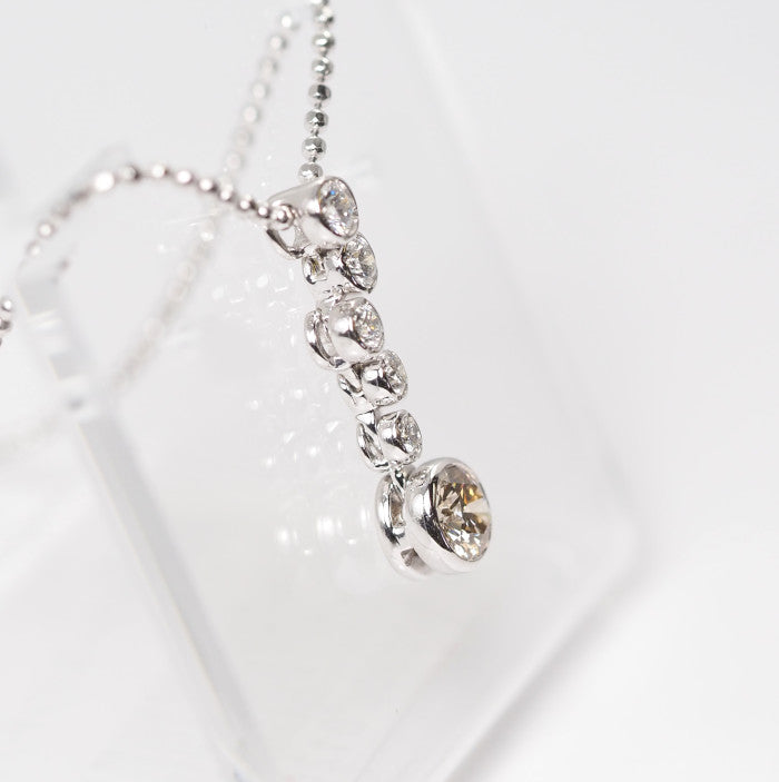 KASHIKEY カシケイ BEZEL ベゼル Pt900/850 ブラウンダイヤモンド/ダイヤ 0.30ct/0.20ct ネックレス