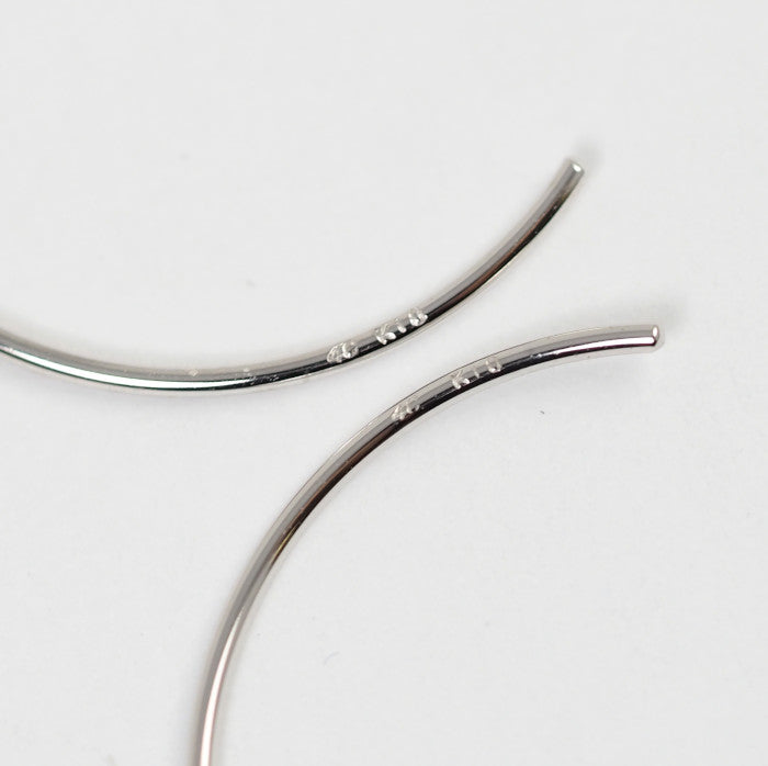 4℃ K10 White Gold Zirconia Hoop Earrings