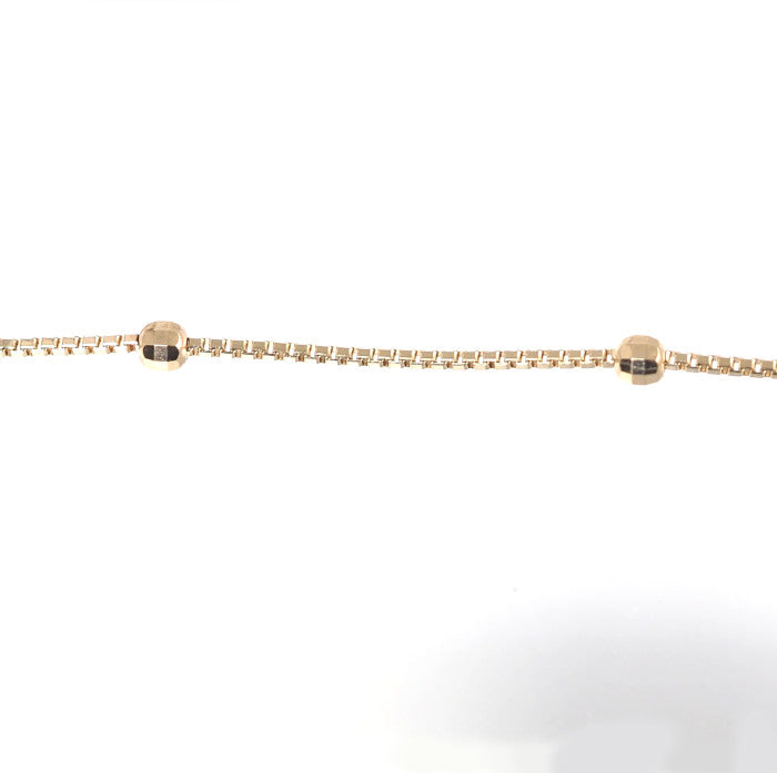 agete Agate 10K Yellow Gold Mirror Ball Cut Ball Long Chain Necklace