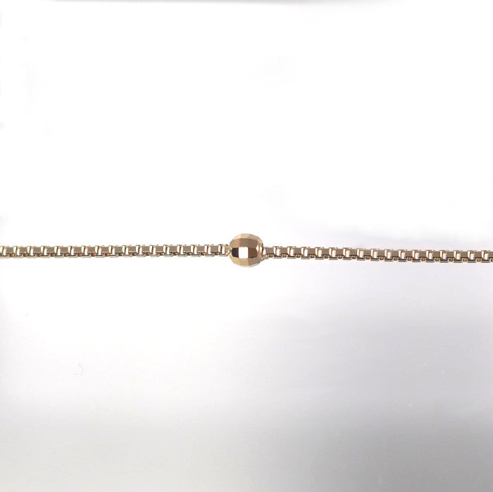 agete Agate 10K Yellow Gold Mirror Ball Cut Ball Long Chain Necklace
