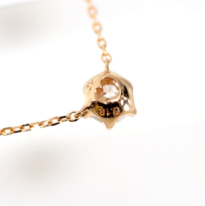 Ponte Vecchio 18K pink gold necklace with a single 0.18ct diamond