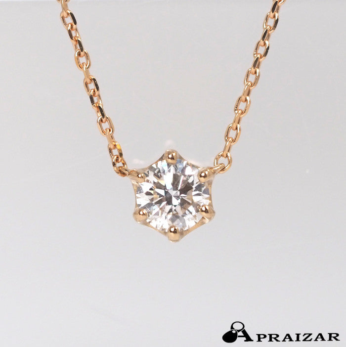 Ponte Vecchio 18K pink gold necklace with a single 0.18ct diamond