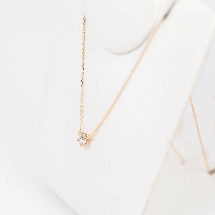 Ponte Vecchio 18K pink gold necklace with a single 0.18ct diamond