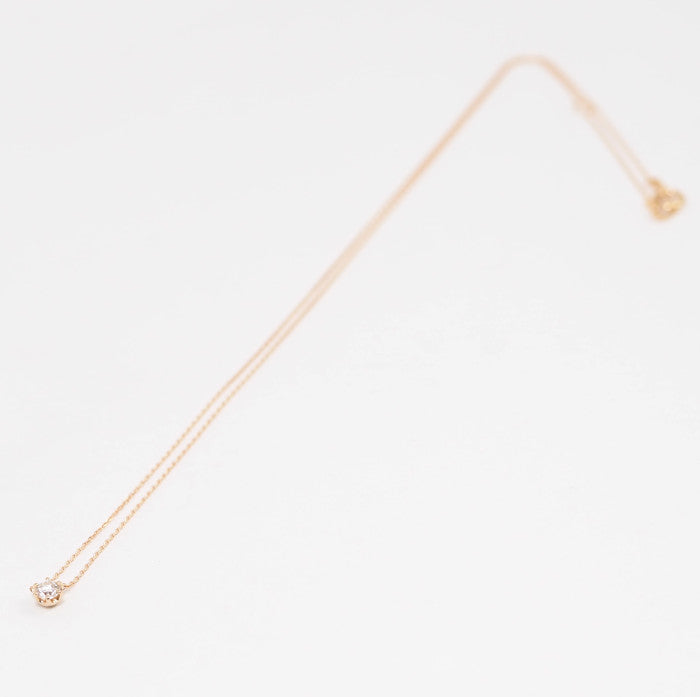 Ponte Vecchio 18K pink gold necklace with a single 0.18ct diamond