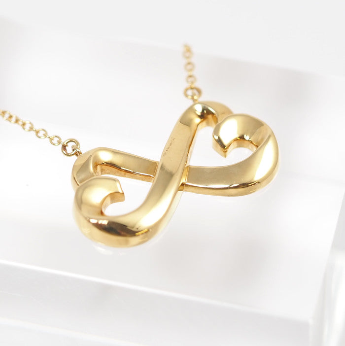 Tiffany&Co. ティファニー 750 K18イエローゴールド ダブル ラビングハート ネックレス パロマ・ピカソ 収納袋付