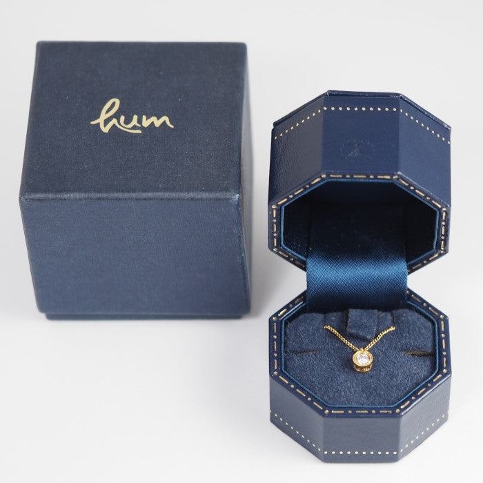 hum K18 Yellow Gold 0.10ct Diamond Necklace, with case