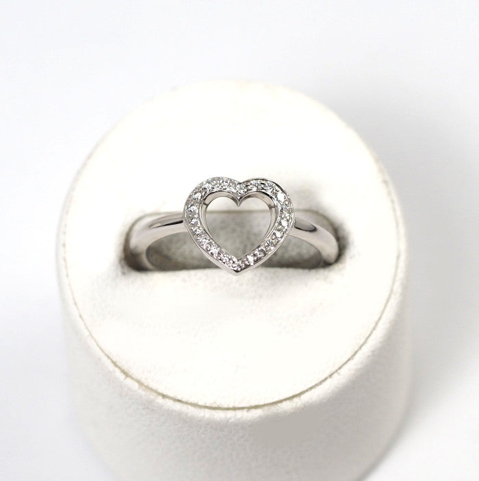 Tiffany & Co. ティファニー Pt950 ダイヤ センチメンタル ハート リング 約6.5号 ケース付