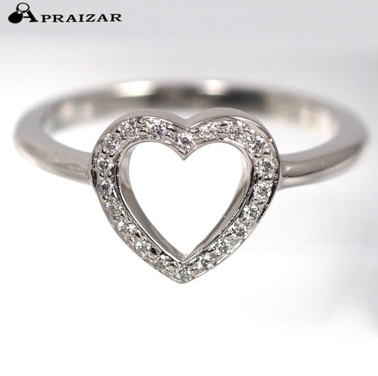 Tiffany & Co. Tiffany Pt950 Diamond Sentimental Heart Ring, Size 6.5, with Case