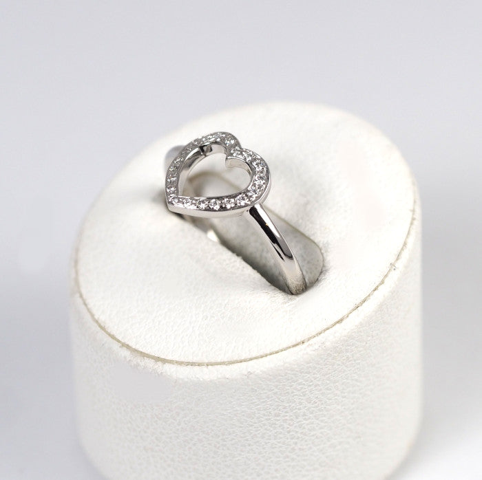 Tiffany & Co. ティファニー Pt950 ダイヤ センチメンタル ハート リング 約6.5号 ケース付