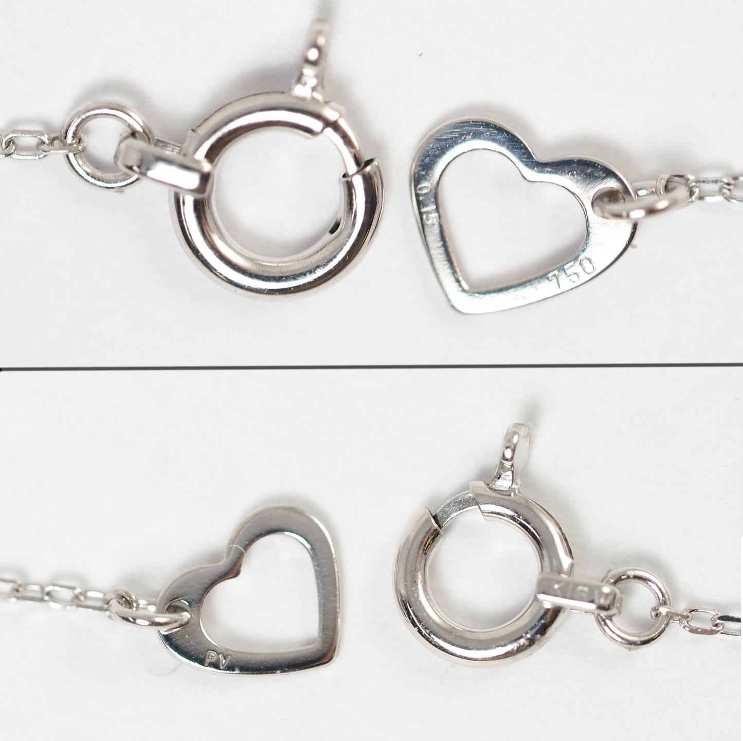Ponte Vecchio ポンテヴェキオ K18WG/YG ダイヤ0.15ct ハート ネックレス 正規保証書付