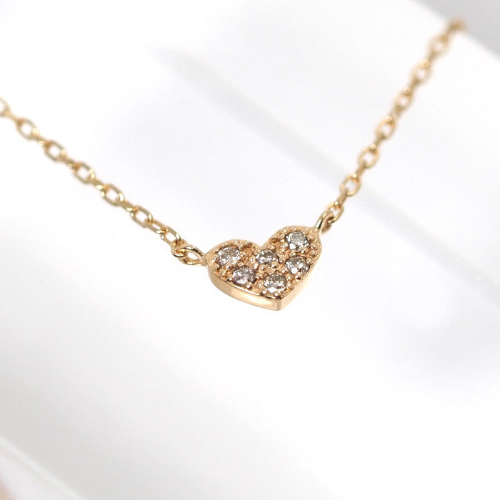 COCOSHNIK K10 Yellow Gold Diamond Heart Necklace
