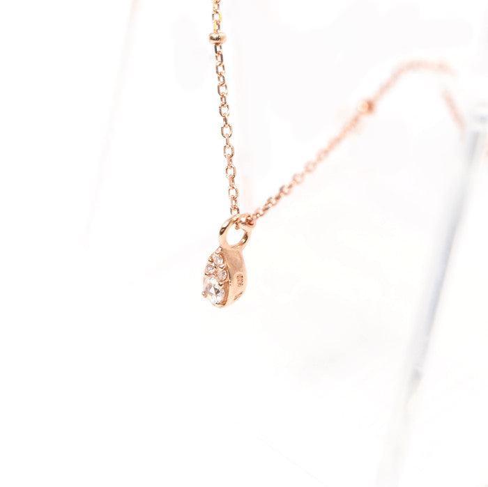 VENDOME AOYAMA ヴァンドーム青山 K10ピンクゴールド ローズカット ダイヤ 雫 しずくドロップ ネックレス