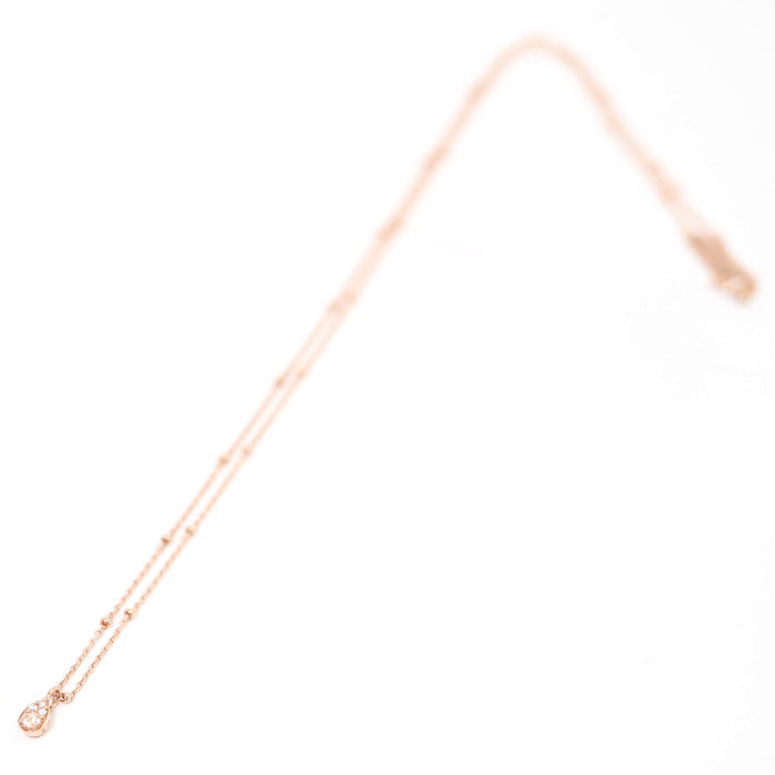 VENDOME AOYAMA ヴァンドーム青山 K10ピンクゴールド ローズカット ダイヤ 雫 しずくドロップ ネックレス