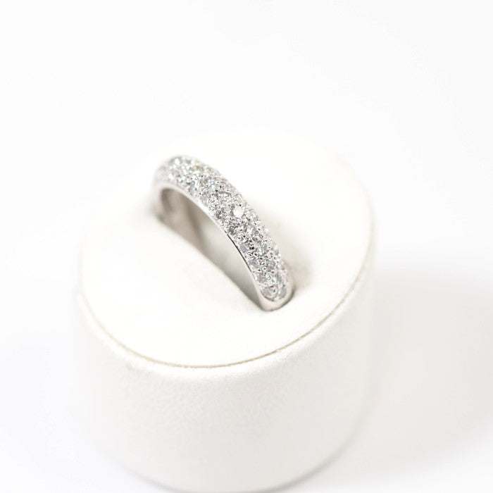 Ponte Vecchio ポンテヴェキオ 750 K18ホワイトゴールド ダイヤ0.67ct パヴェ リング 9号