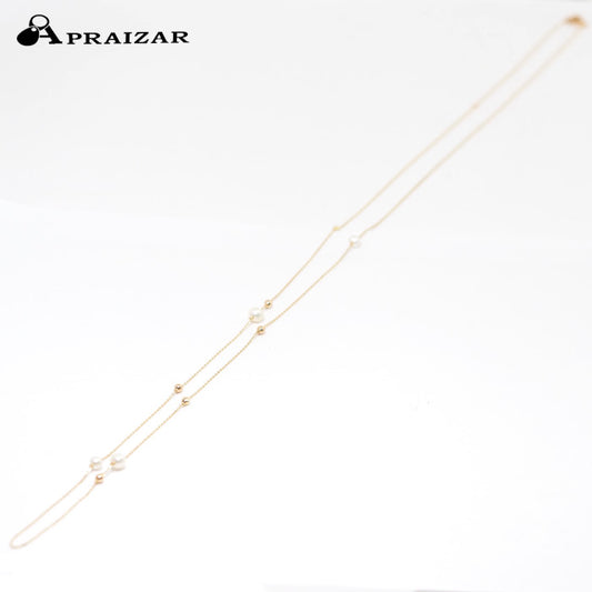 VENDOME AOYAMA 10K Yellow Gold Freshwater Pearl Long Necklace
