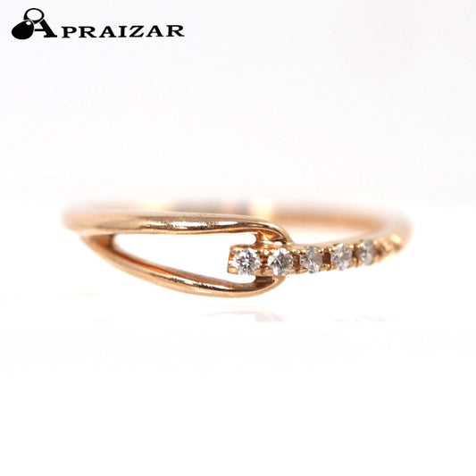 VENDOME AOYAMA 10K pink gold diamond pinky ring, size 1