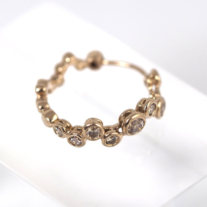 KASHIKEY カシケイ BEZEL ベゼル K18 ゴールド ブラウンダイヤ 片耳用ピアス