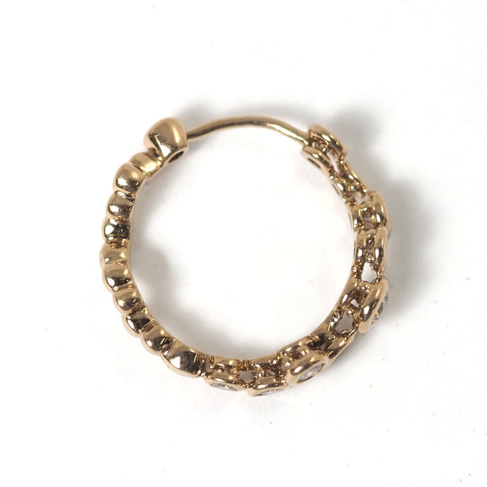 KASHIKEY カシケイ BEZEL ベゼル K18 ゴールド ブラウンダイヤ 片耳用ピアス